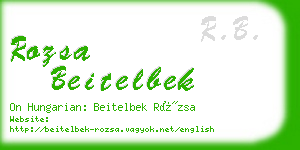 rozsa beitelbek business card